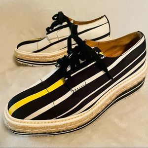 Authentic Prada Striped Platform Creepers